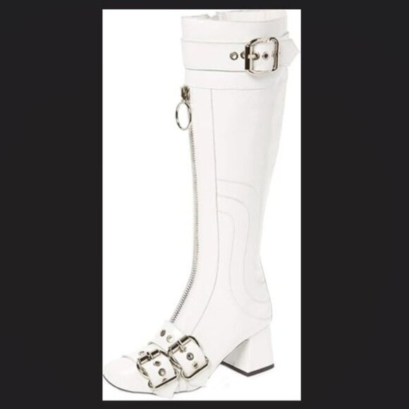 Jeffrey Campbell 2012 - "Peggy" Boot in White Crinkle Patent Leather -New in Box - Picture 3 of 15